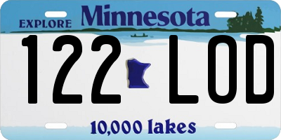 MN license plate 122LOD