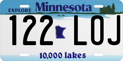 MN license plate 122LOJ