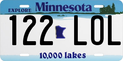 MN license plate 122LOL