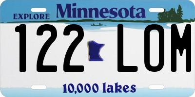 MN license plate 122LOM