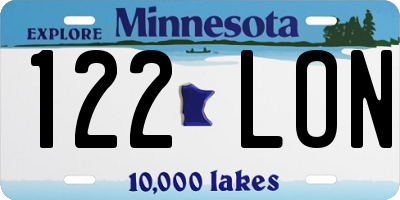 MN license plate 122LON