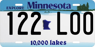 MN license plate 122LOO