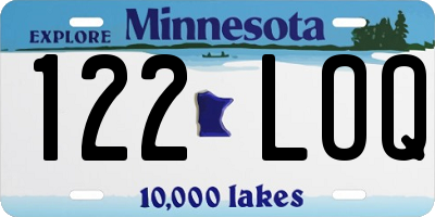 MN license plate 122LOQ