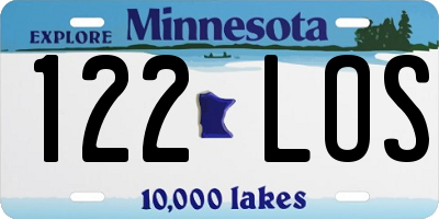MN license plate 122LOS