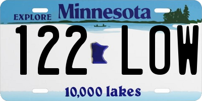 MN license plate 122LOW