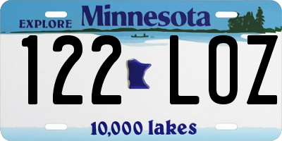 MN license plate 122LOZ