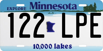 MN license plate 122LPE
