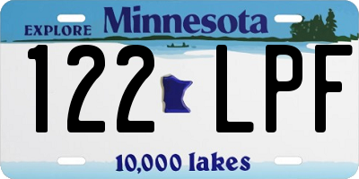 MN license plate 122LPF