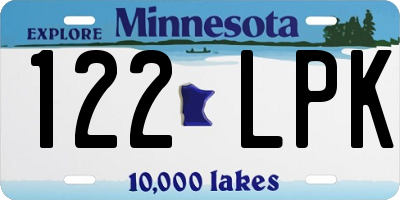 MN license plate 122LPK