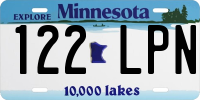 MN license plate 122LPN