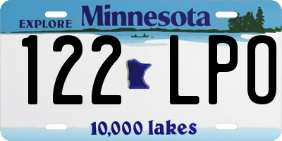 MN license plate 122LPO