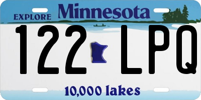 MN license plate 122LPQ