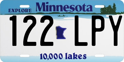 MN license plate 122LPY