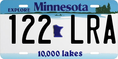 MN license plate 122LRA