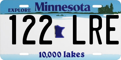 MN license plate 122LRE