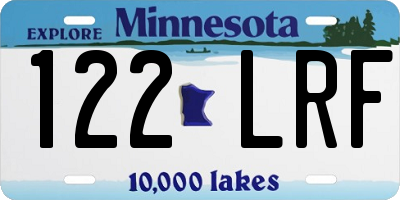 MN license plate 122LRF
