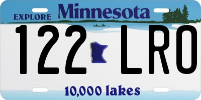 MN license plate 122LRO