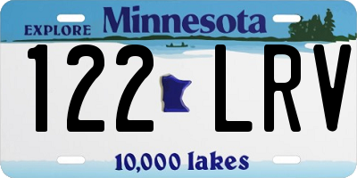 MN license plate 122LRV