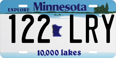 MN license plate 122LRY