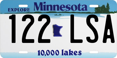 MN license plate 122LSA