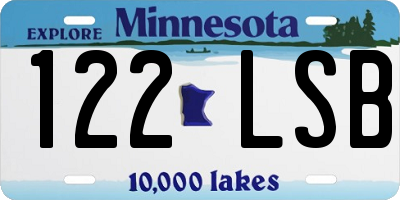 MN license plate 122LSB