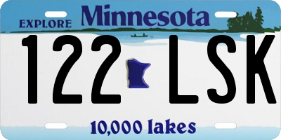 MN license plate 122LSK