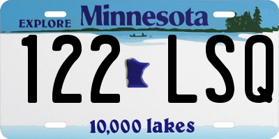 MN license plate 122LSQ