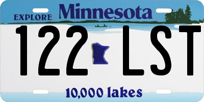 MN license plate 122LST