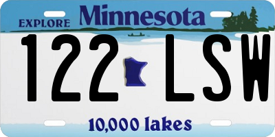 MN license plate 122LSW