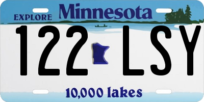 MN license plate 122LSY