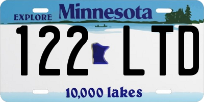 MN license plate 122LTD