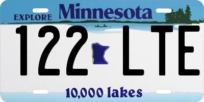MN license plate 122LTE