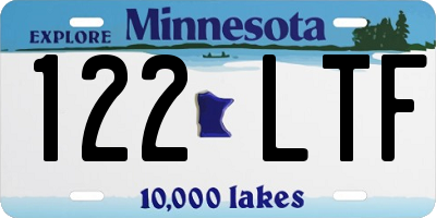 MN license plate 122LTF