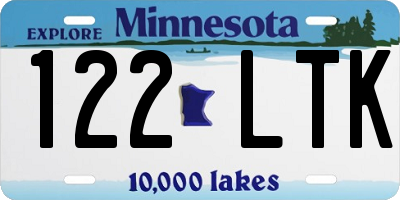 MN license plate 122LTK