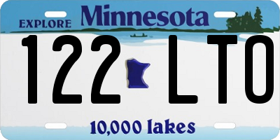 MN license plate 122LTO