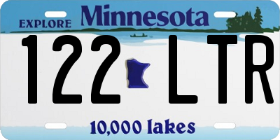 MN license plate 122LTR