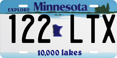 MN license plate 122LTX