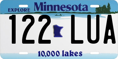 MN license plate 122LUA