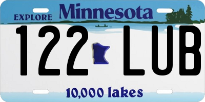MN license plate 122LUB