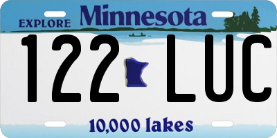 MN license plate 122LUC