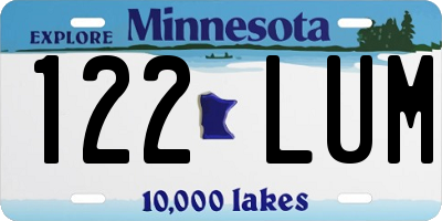 MN license plate 122LUM