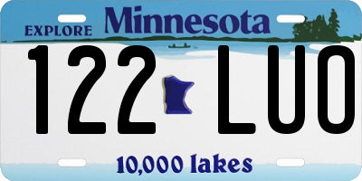 MN license plate 122LUO