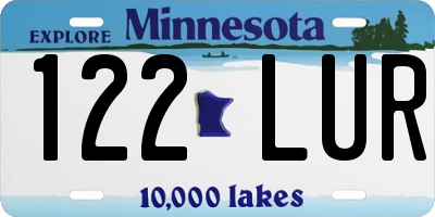 MN license plate 122LUR