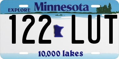 MN license plate 122LUT