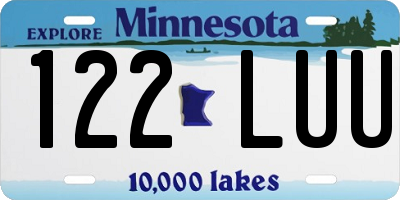 MN license plate 122LUU