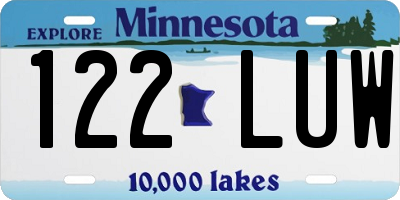 MN license plate 122LUW