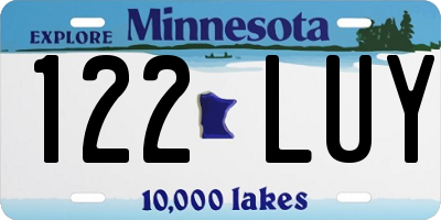 MN license plate 122LUY