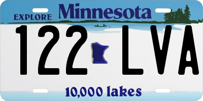 MN license plate 122LVA