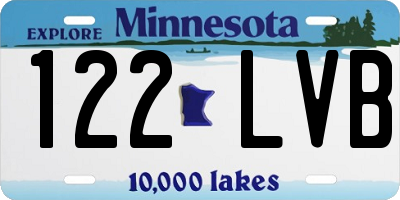 MN license plate 122LVB