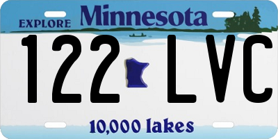 MN license plate 122LVC